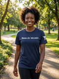 FFF Unisex Tee in Navy, lifestyle